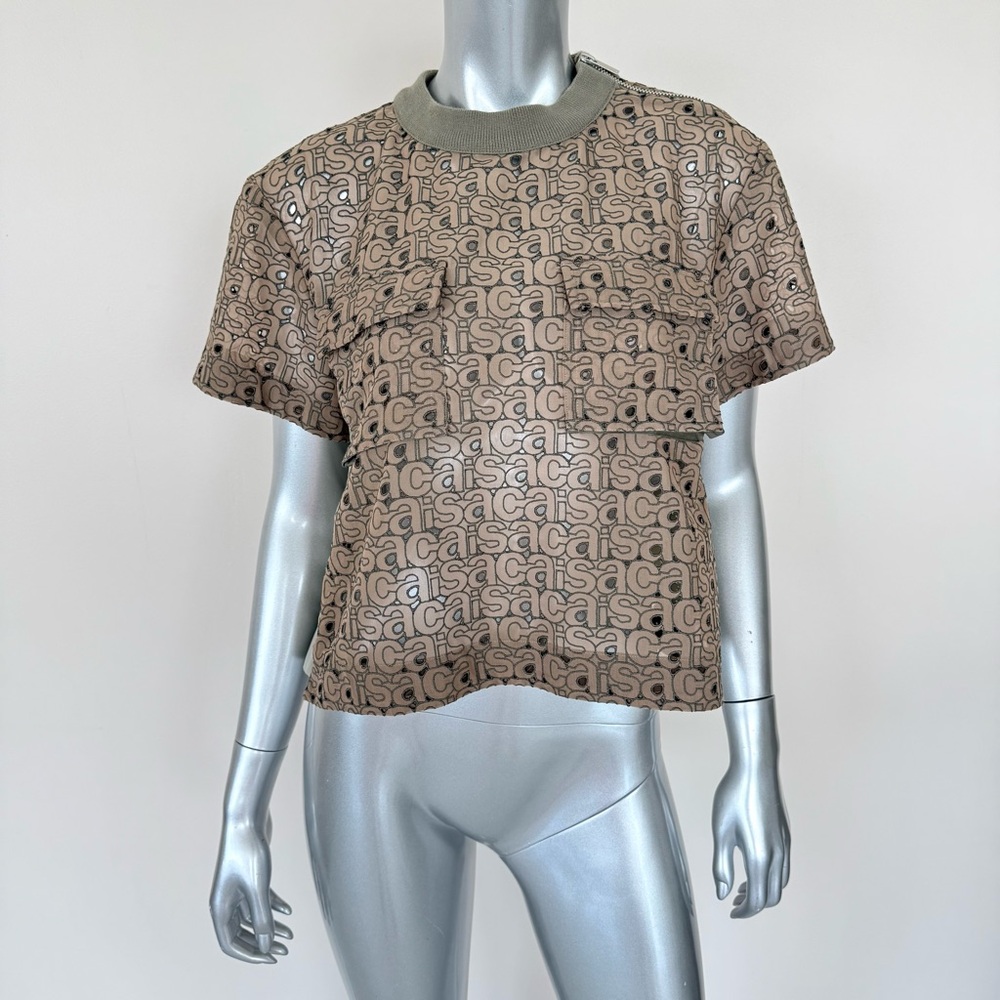 SACAI women embroidery blouse size 2 or M Authentic